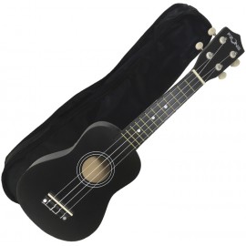 FZONE UK-02SB BK UKELELE SOPRANO NEGRO CON FUNDA